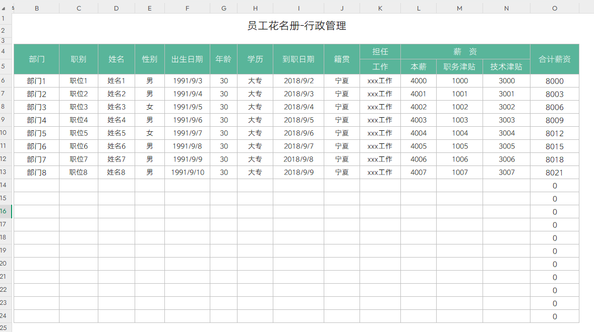 员工花名册3-行政管理